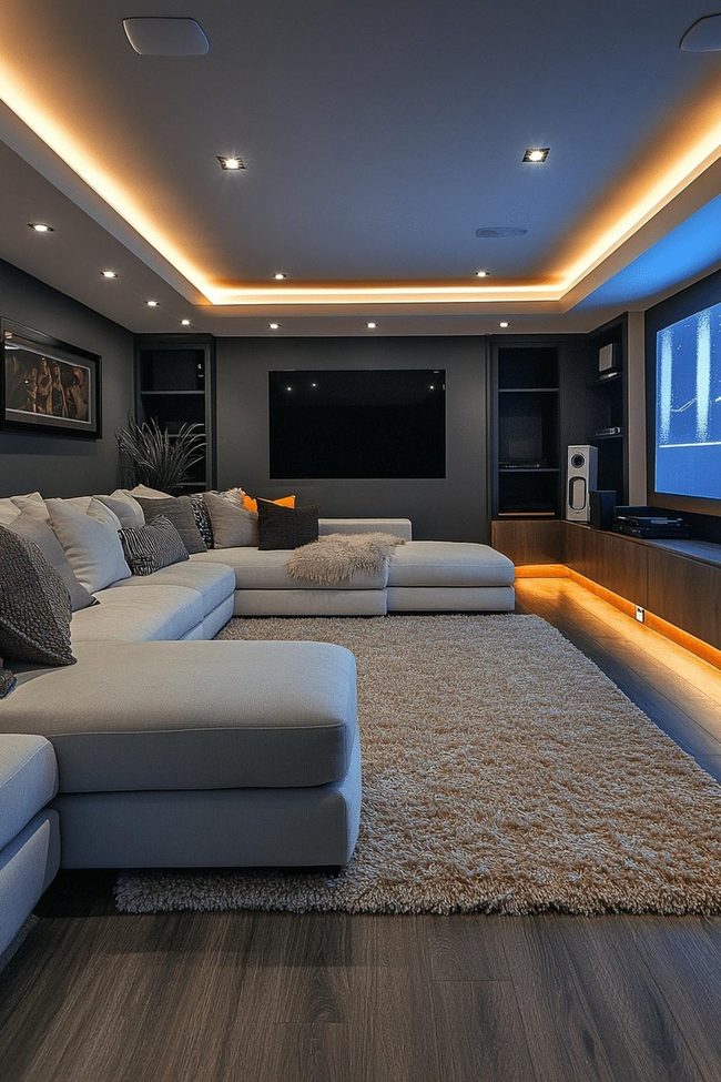 Basement Projector Room Seating