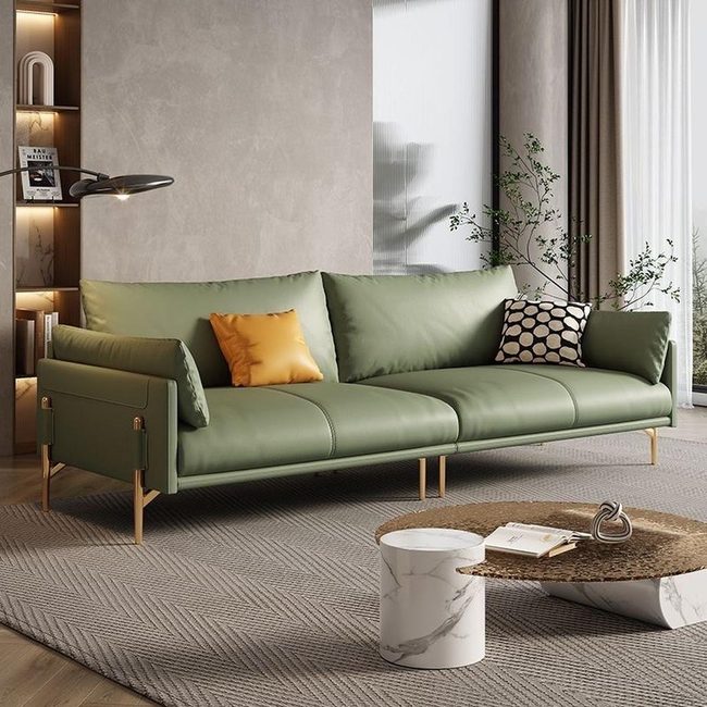 Green Sofa, Natural Materials, Modern Living