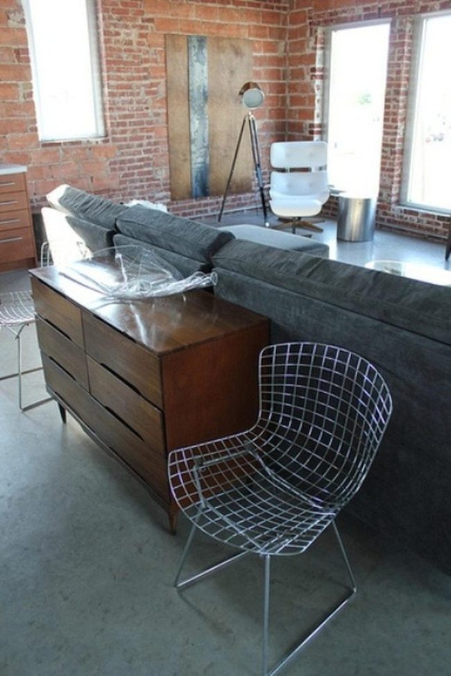 Exposed Brick Industrial Living Room