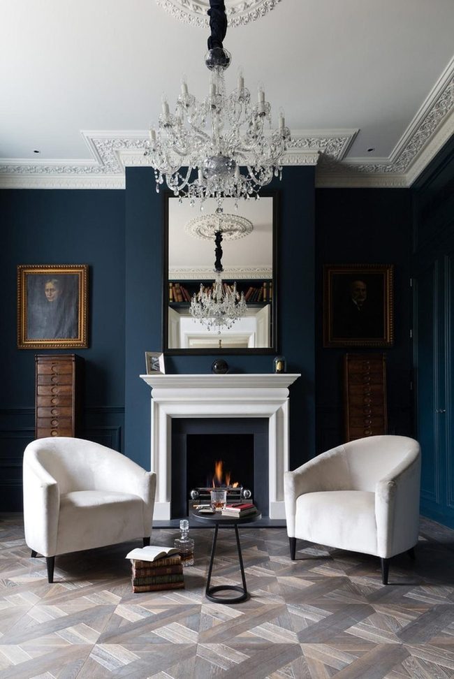 Deep Blue Luxury Living Room