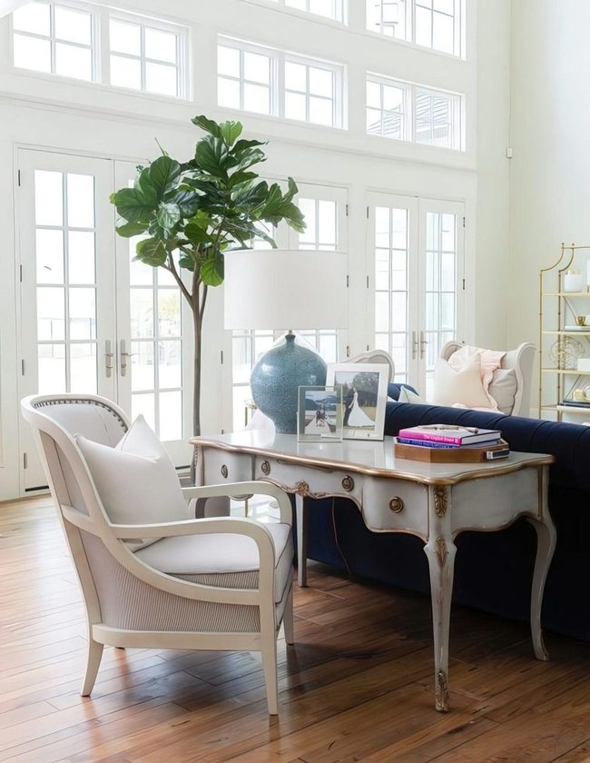 Deep Blue Couch Meets Natural Light