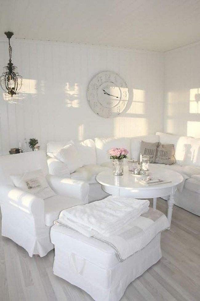Pink Blooms In Bright White Room