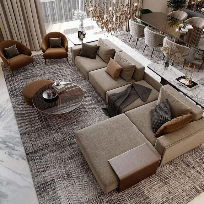 Neutral Sectional Layers Modern Light