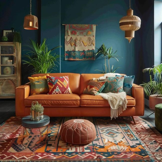 Teal Rattan Coastal Spaces