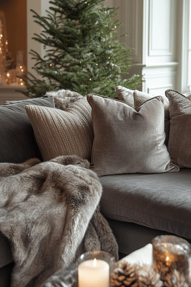 Dark Grey Couch Winter Comfort