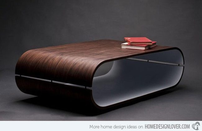 Dark Wood Wave Table