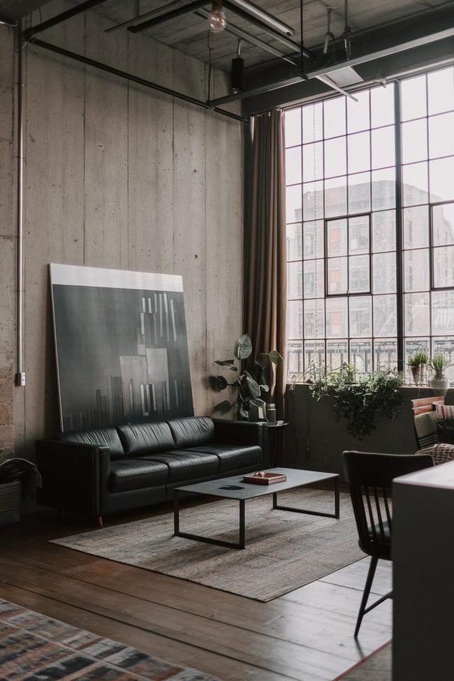 Black Leather Meets Raw Concrete