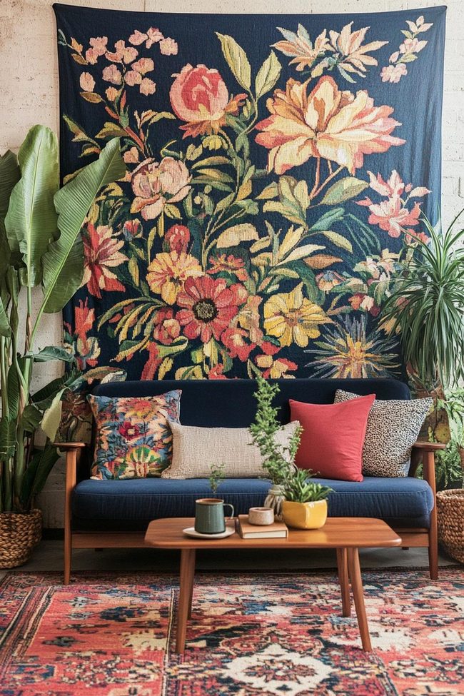 Earth-Tone Fibers And Living Plants