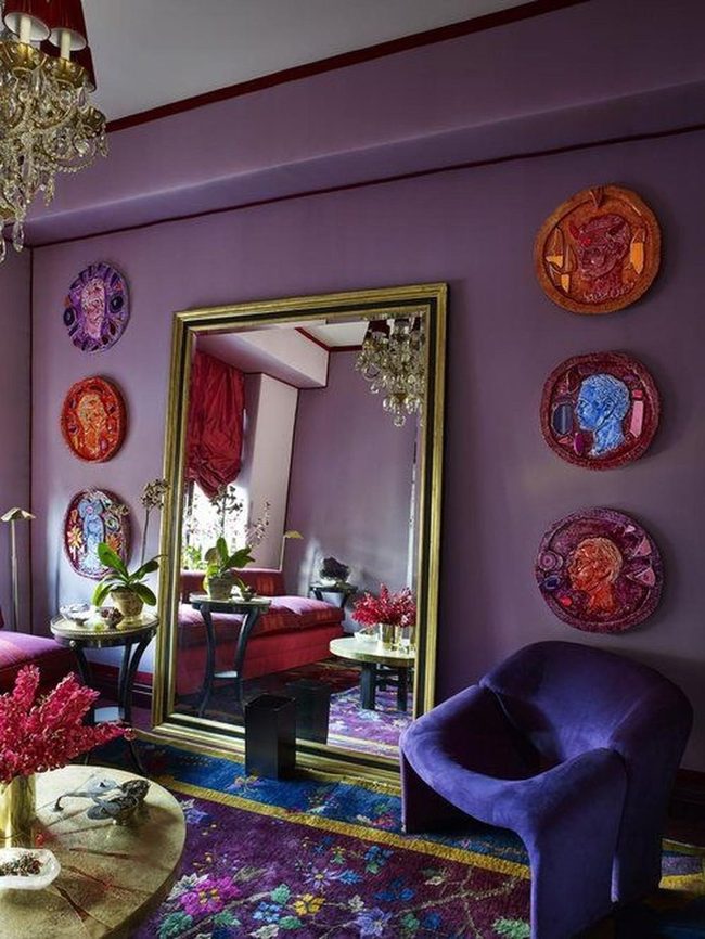 Purple Walls, Gold Mirrors, Red Curtains
