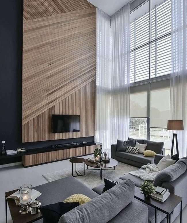 Wooden Warmth Meets Gray Sophistication