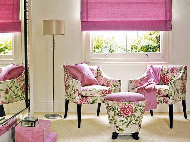 Pink Windows And Floral Seating