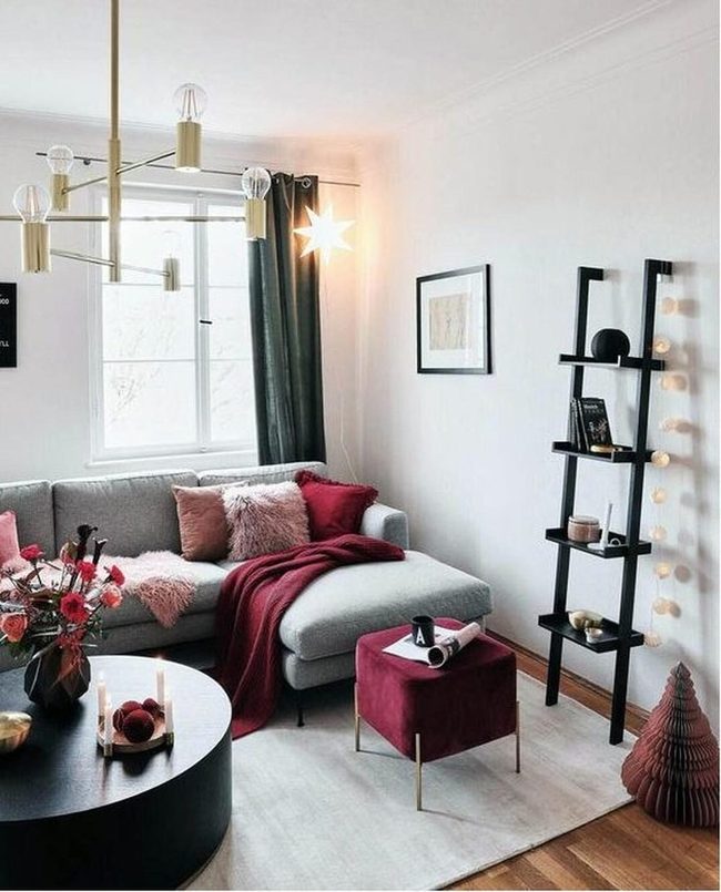 Gray, Deep Red, And Golden Sophistication