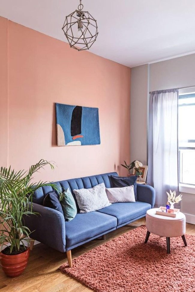Peach Walls Deep Blue Comfort