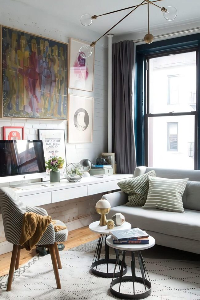 Sunlit Room With Abstract Art
