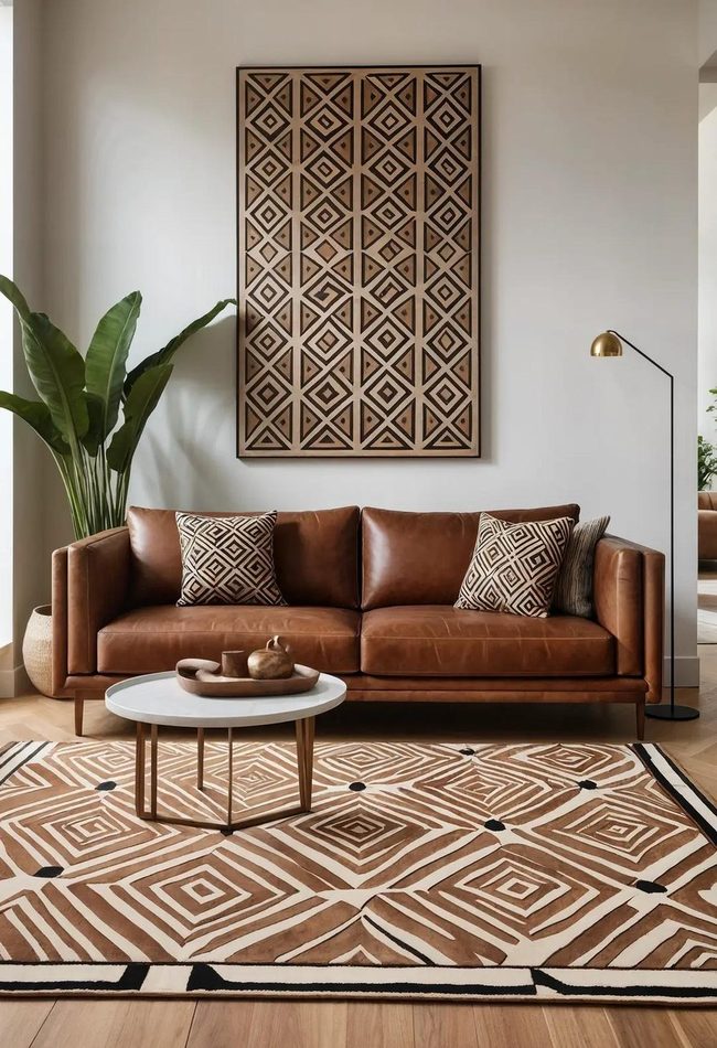 Geometric Angles With Brown Leather