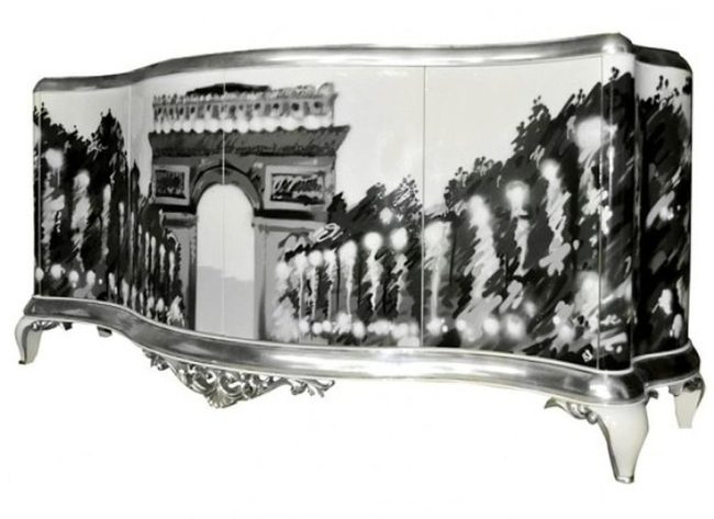 Nyc Skyline Silver Curved Statement