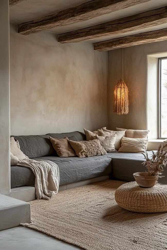 Dark Grey Couch With Cream Neutrals