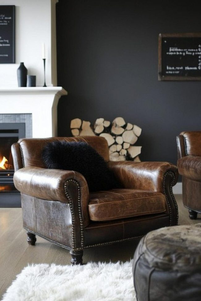 Deep Brown Leather Seating