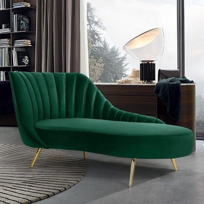 Emerald Velvet Statement Chair Gold