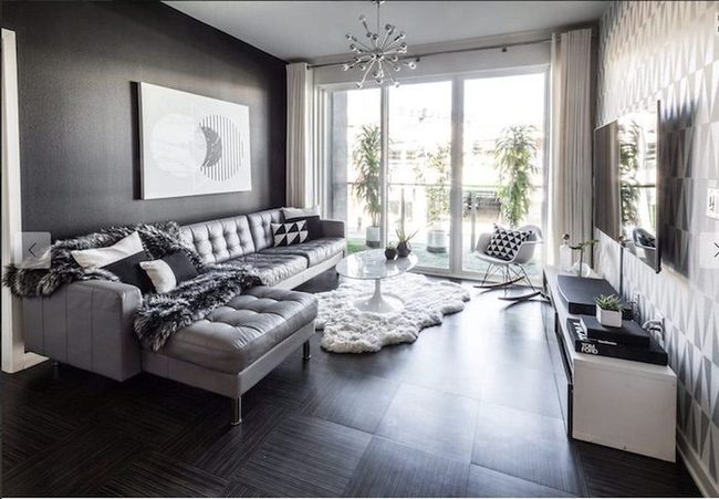 Gray Monochromatic Living Room Sophistication