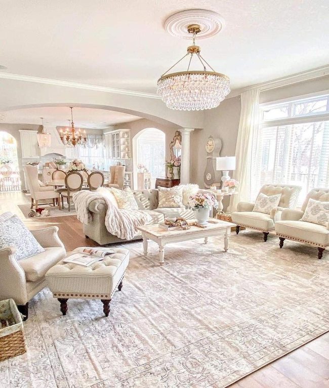 Brass Chandelier Living Room Elegance