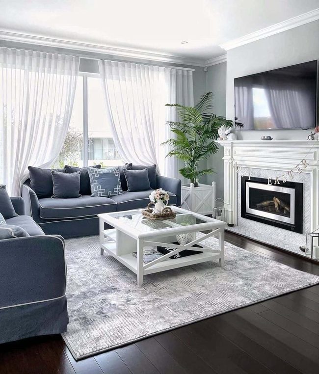 Gray Walls Meet Dusty Blue Elegance