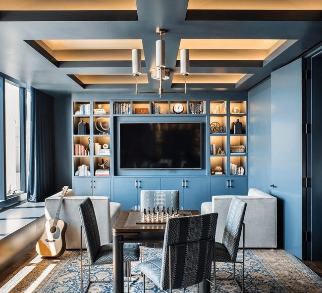 Layered Grays With Blue Accents