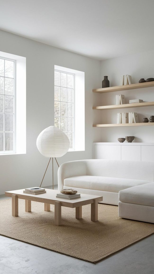 White Sofa, Oak Table, Open Space