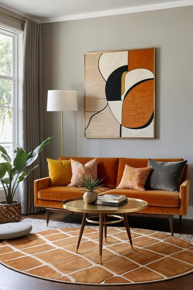 Burnt Orange Mid-Century Anchor