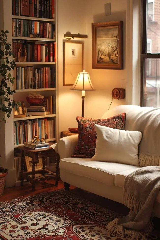 Lamp-Lit Reading Nook