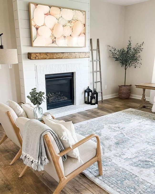 White Fireplace Living Room Anchor