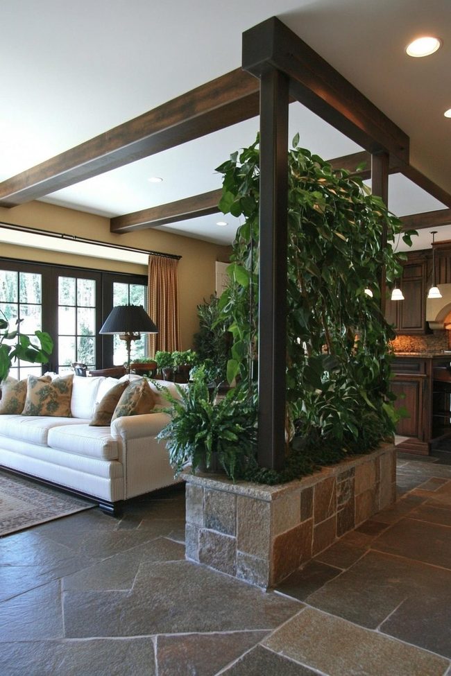 Green Plants Divide Open Spaces