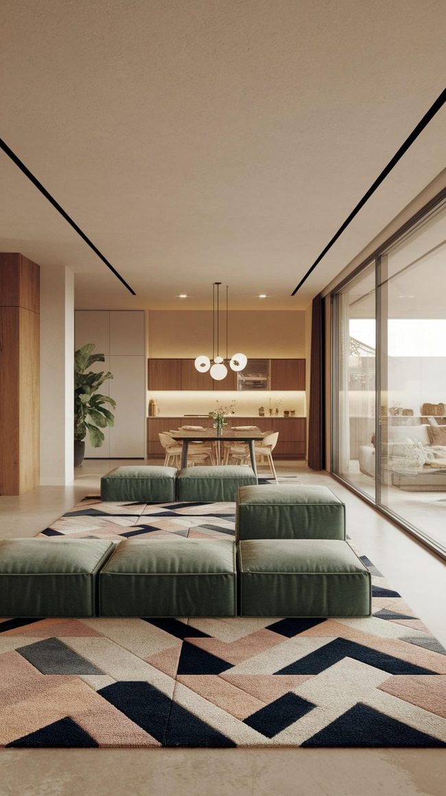 Floor-To-Ceiling Light Modern Living
