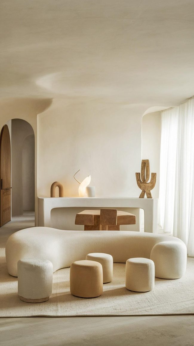 Vibrant Light Fixture Anchors A Simple Space