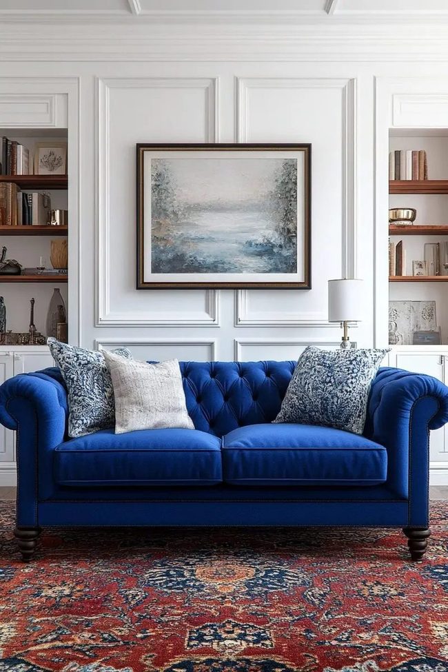 Blue Sofa, Timeless Modern Edge