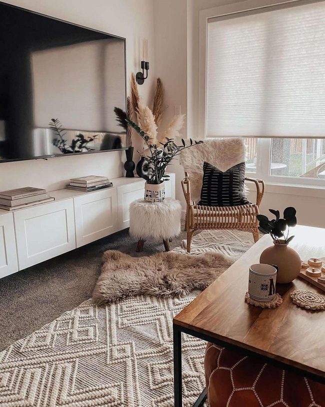 Layered Rugs Define Cozy Zones
