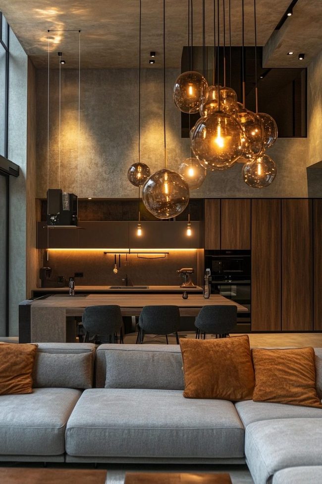 Brass Pendants Define Modern Spaces