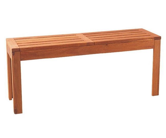Light Brown Wood Slats Bench