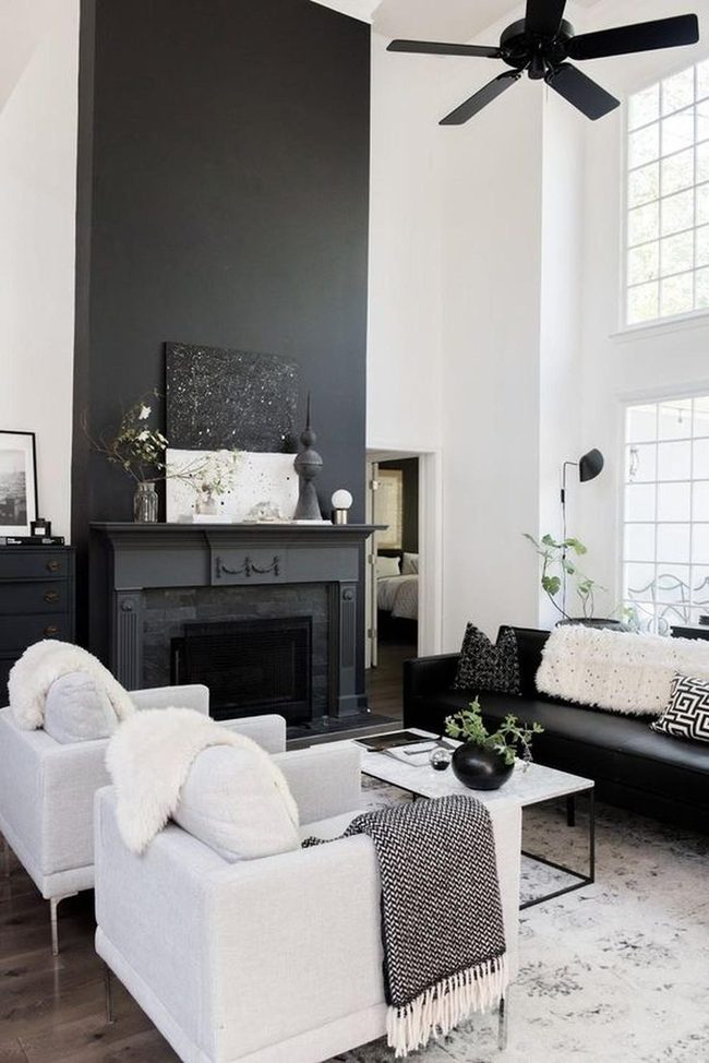 Black Fireplace Wall Statement