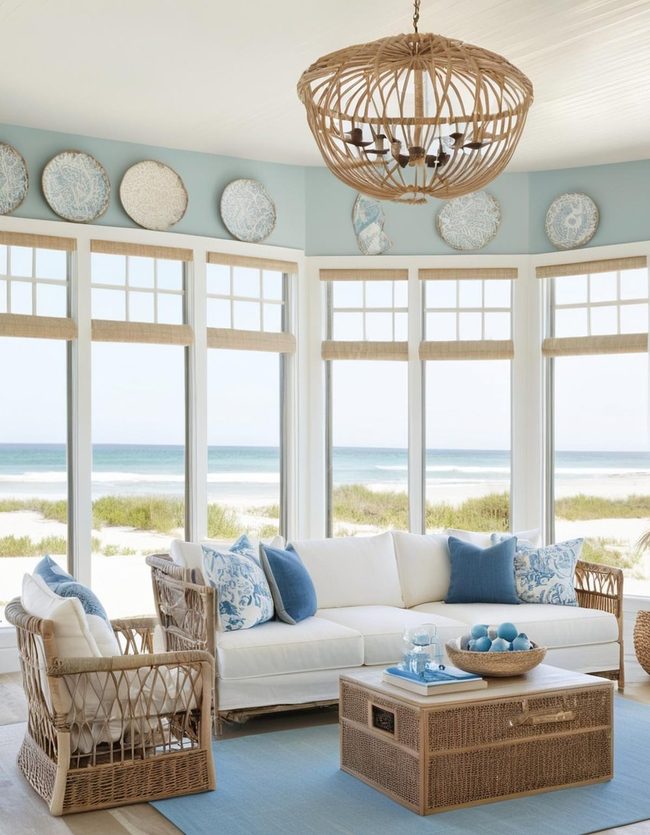 Coastal Blues with Nature-Inspired Textures