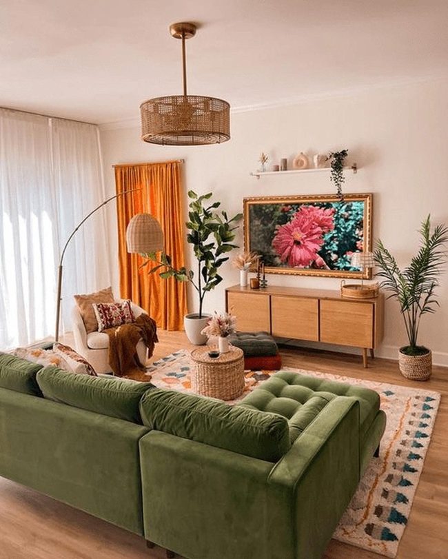Green Velvet And Sunlit Orange