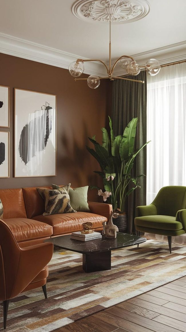 Lush Green Brown Tropical Retreat