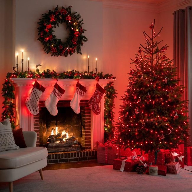 Red Lighting Transform Holiday Spaces