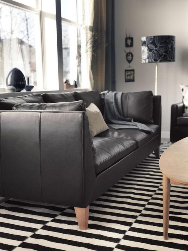 Black Leather Anchors Modern Living