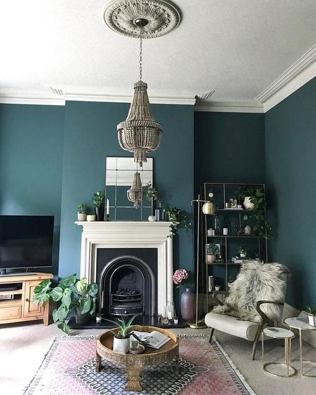 Deep Green Walls With Gold Warmth