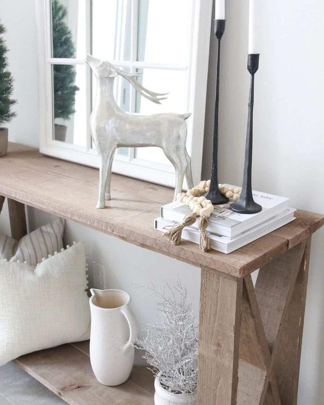 Wooden Entry With Black Candles