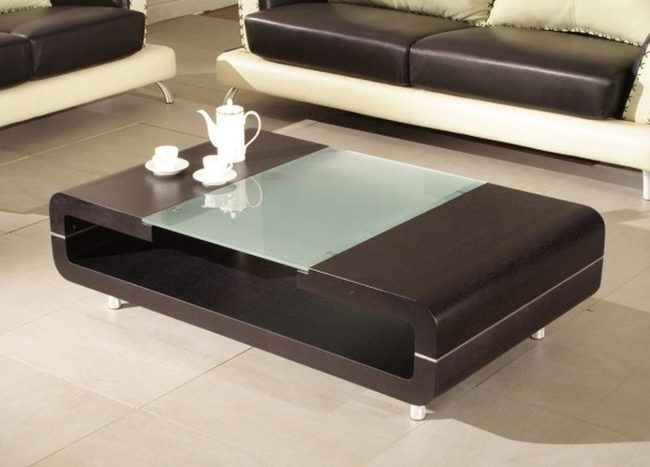 Dark Wood Glass Living Room