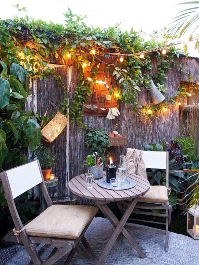 Golden String Lights Outdoor Haven