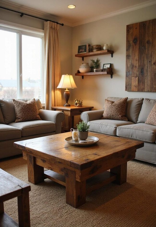 Organic Walnut Grain Living Room