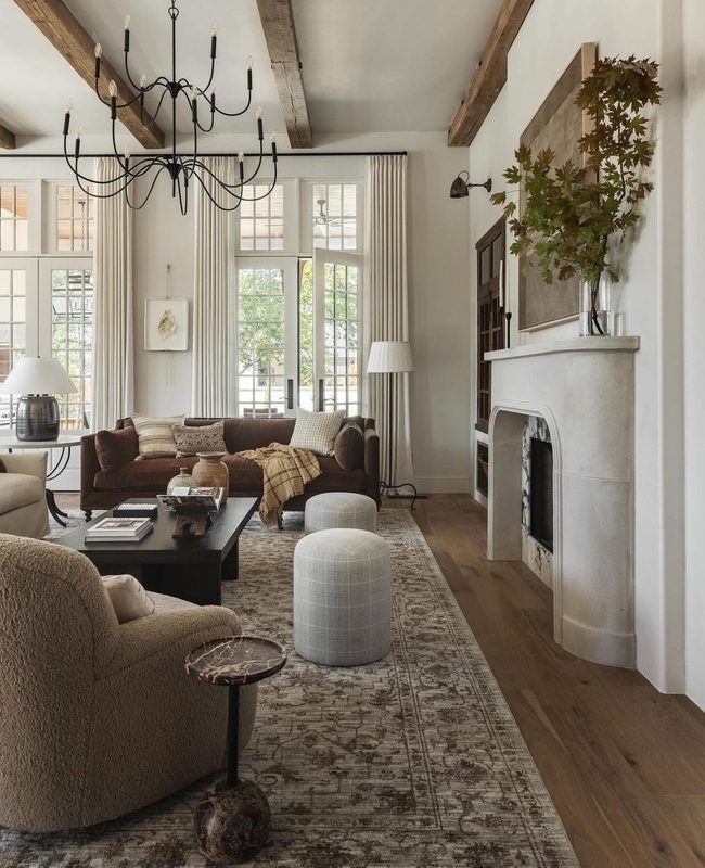Wooden Beams And Firelight Warmth